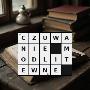 Hasło krzyżówkowe modlitewne spotkanie grupy lub wspólnoty prowadzone przez animatora odbywające się zazwyczaj wieczorami podczas czuwania członkowie grupy modlą się adorują najświętszy sakrament słuchają w konfer - czuwanie modlitewne – rozwiązanie, synonimy, podpowiedzi i definicje krzyżówkowe